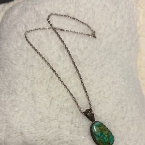 Elegant Turquoise Pendant Necklace Raindanceindian vintage